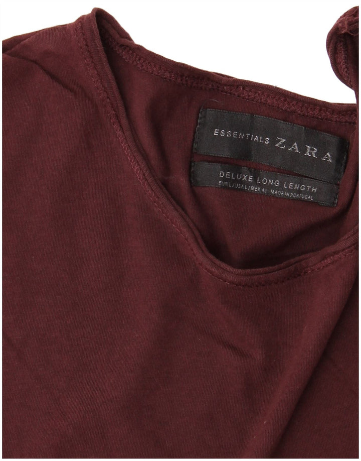 Langes T-Shirt-Oberteil für Herren von ZARA, groß, Burgunderrot