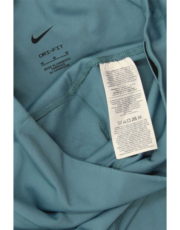 Nike Damen Dri Fit Leggings UK 12 Mittelblaues Polyester