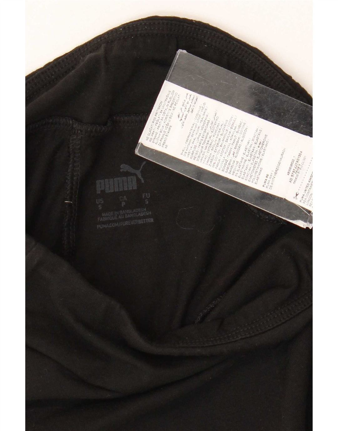 Puma Damen Leggings UK 8 Small Schwarz Baumwolle