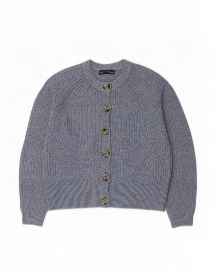 Marks & Spencer Damen Strickjacke Pullover UK 14 Mittelblaues Acryl