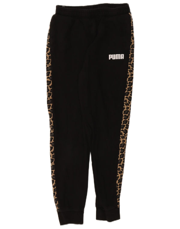 Puma Womens Graphic Trainingshose Jogger UK 6 XS Schwarz Animal Print