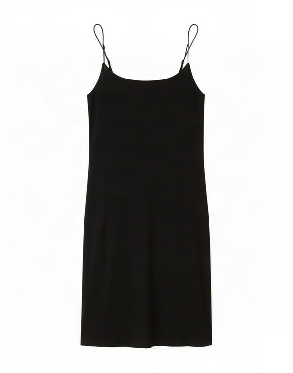 Zara Damen Mini-Slip-Kleid UK 14 Große schwarze Baumwolle