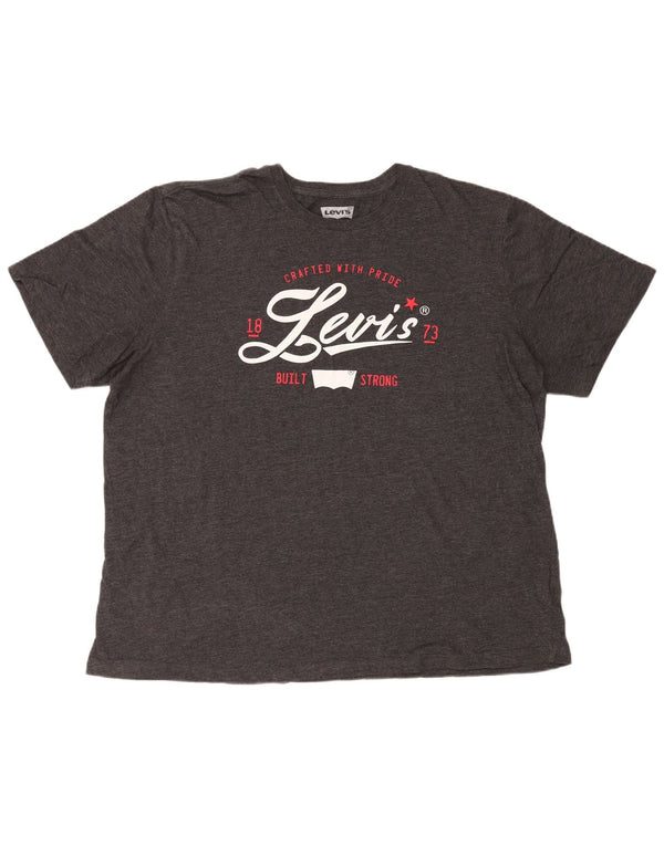 Levi's Herren-T-Shirt mit Grafik, 2XL, graue Baumwolle
