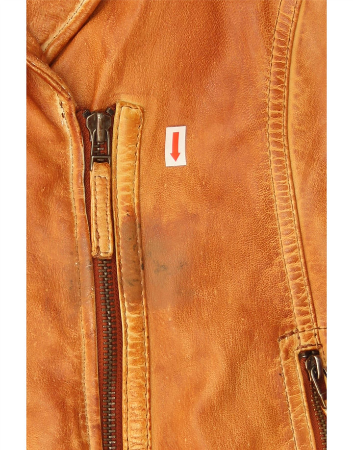 Gipsy Damen-Bikerjacke aus Leder, UK 14, mittelbraunes Leder