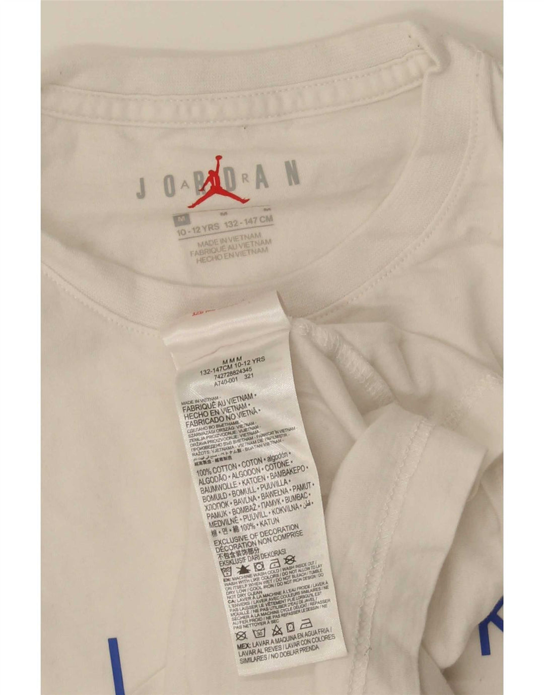 Jordan Jungen T-Shirt mit normaler Grafik, 10–11 Jahre, weiße Baumwolle