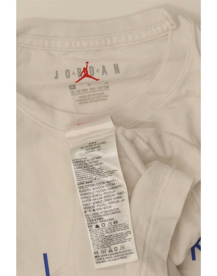 Jordan Jungen T-Shirt mit normaler Grafik, 10–11 Jahre, weiße Baumwolle