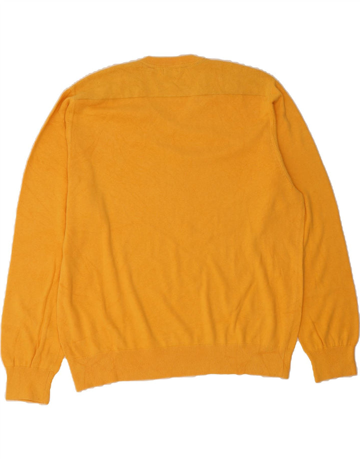IZOD Mens V-Neck Jumper Sweater XL Yellow Cotton Vintage Izod and Second-Hand Izod from Messina Hembry 