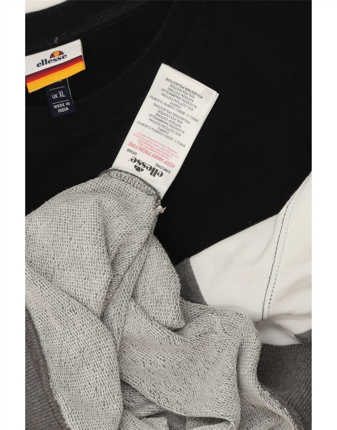 Ellesse Herren Sweatshirt Pullover XL Grau Colourblock Baumwolle