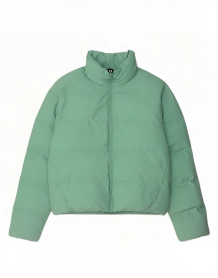 Gymshark Damen Übergroße wattierte Jacke UK 14 Medium Türkis Polyester