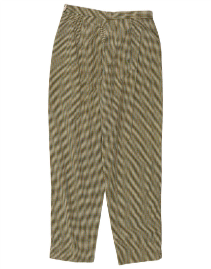 Vintage-Hose für Damen, Größe 40, Größe S, W26, L24, grüner Gingham-Karomuster