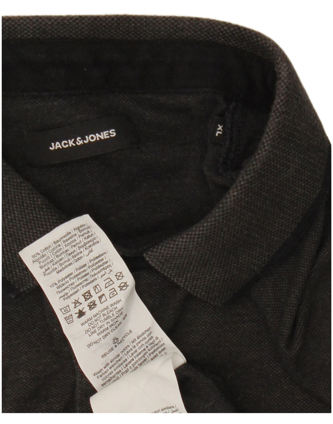 Jack & Jones Herren Poloshirt XL Schwarz Baumwolle