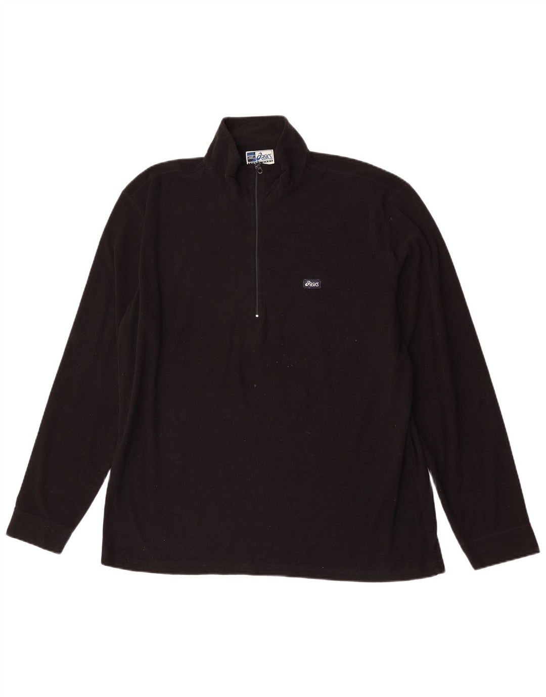 Asics Herren-Pullover-Trainingsanzug mit Reißverschluss, 2XL, Schwarz, Polyester