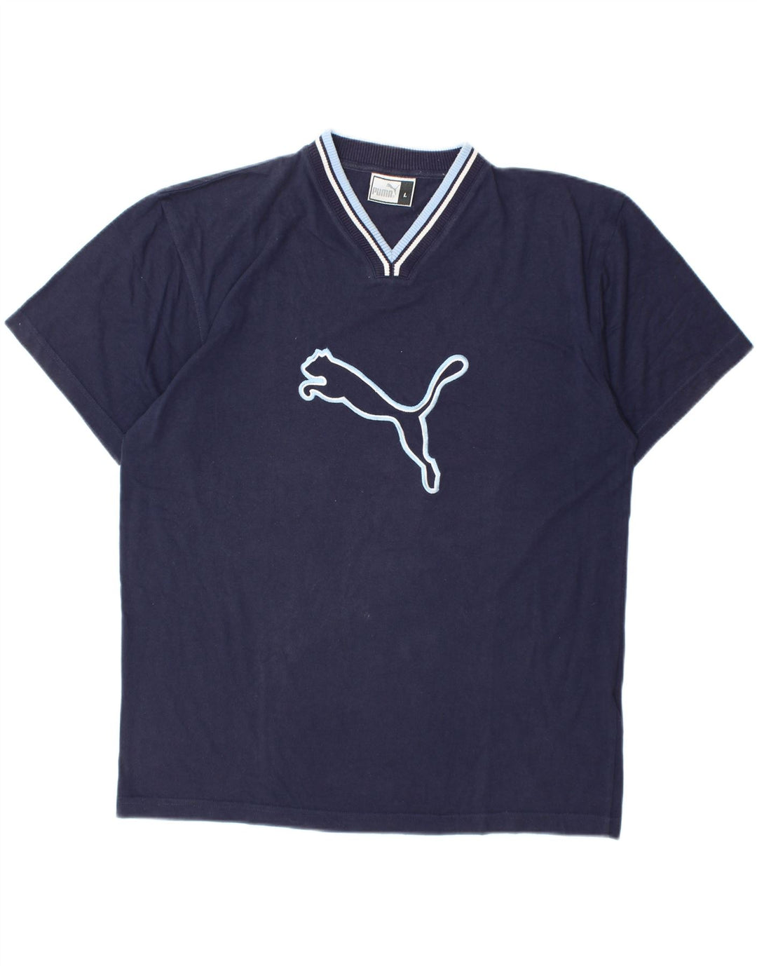 PUMA Herren Grafik T-Shirt Top Large Marineblau Baumwolle