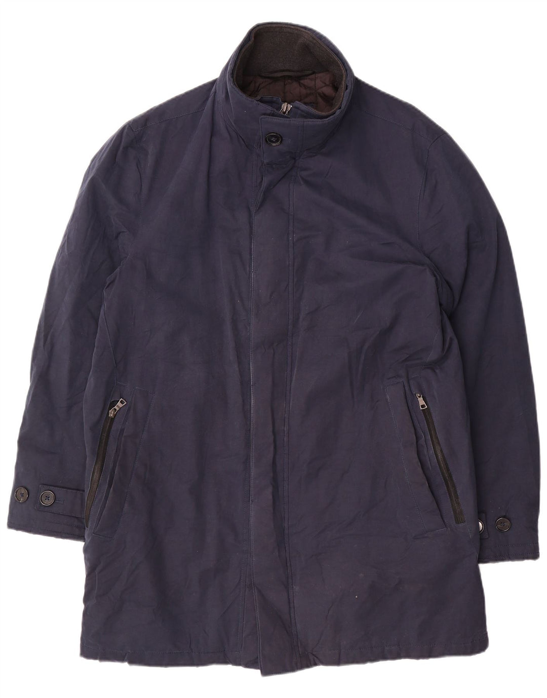Marks & Spencer Herren-Windbreaker-Mantel UK 38 Mittelmarineblaue Baumwolle
