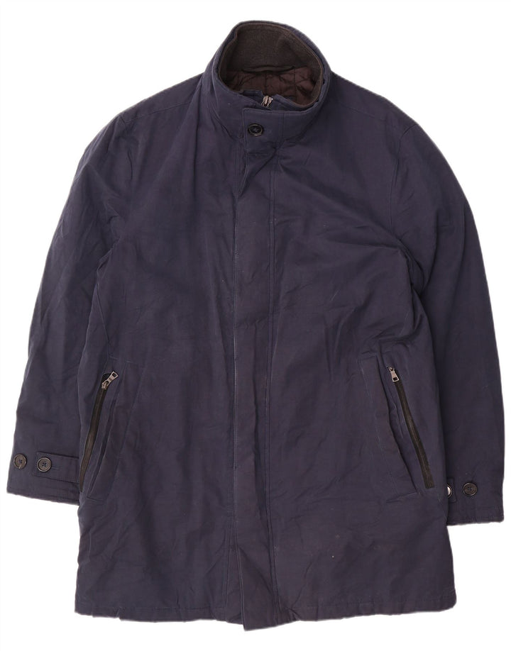 Marks & Spencer Herren-Windbreaker-Mantel UK 38 Mittelmarineblaue Baumwolle
