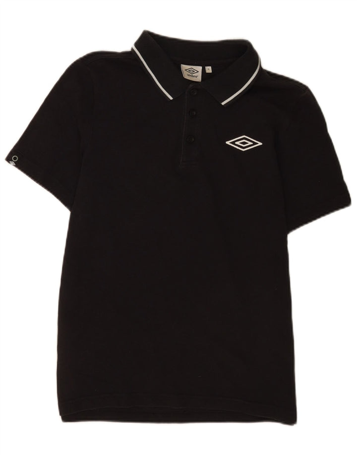 Umbro Herren-Poloshirt aus mittelschwarzer Baumwolle