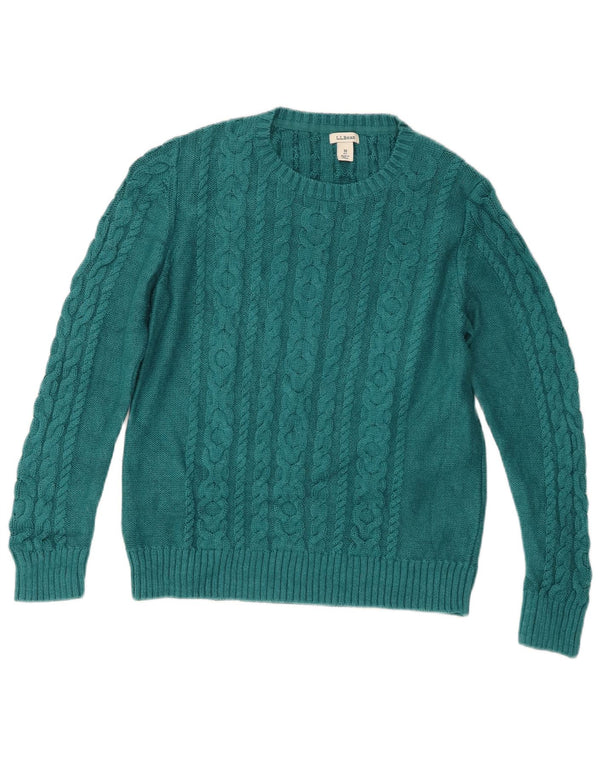 L.L.Bean Damen-Pullover mit U-Boot-Ausschnitt, UK 12, mitteltürkis, Baumwolle