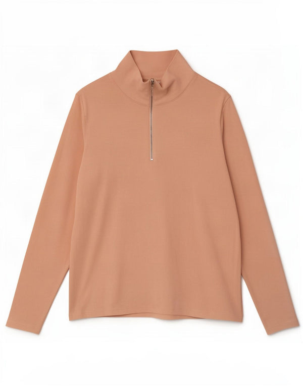 Marks & Spencer Damen-Oberteil mit Reißverschluss, langärmlig, UK 20 2XL, Rosa, Baumwolle