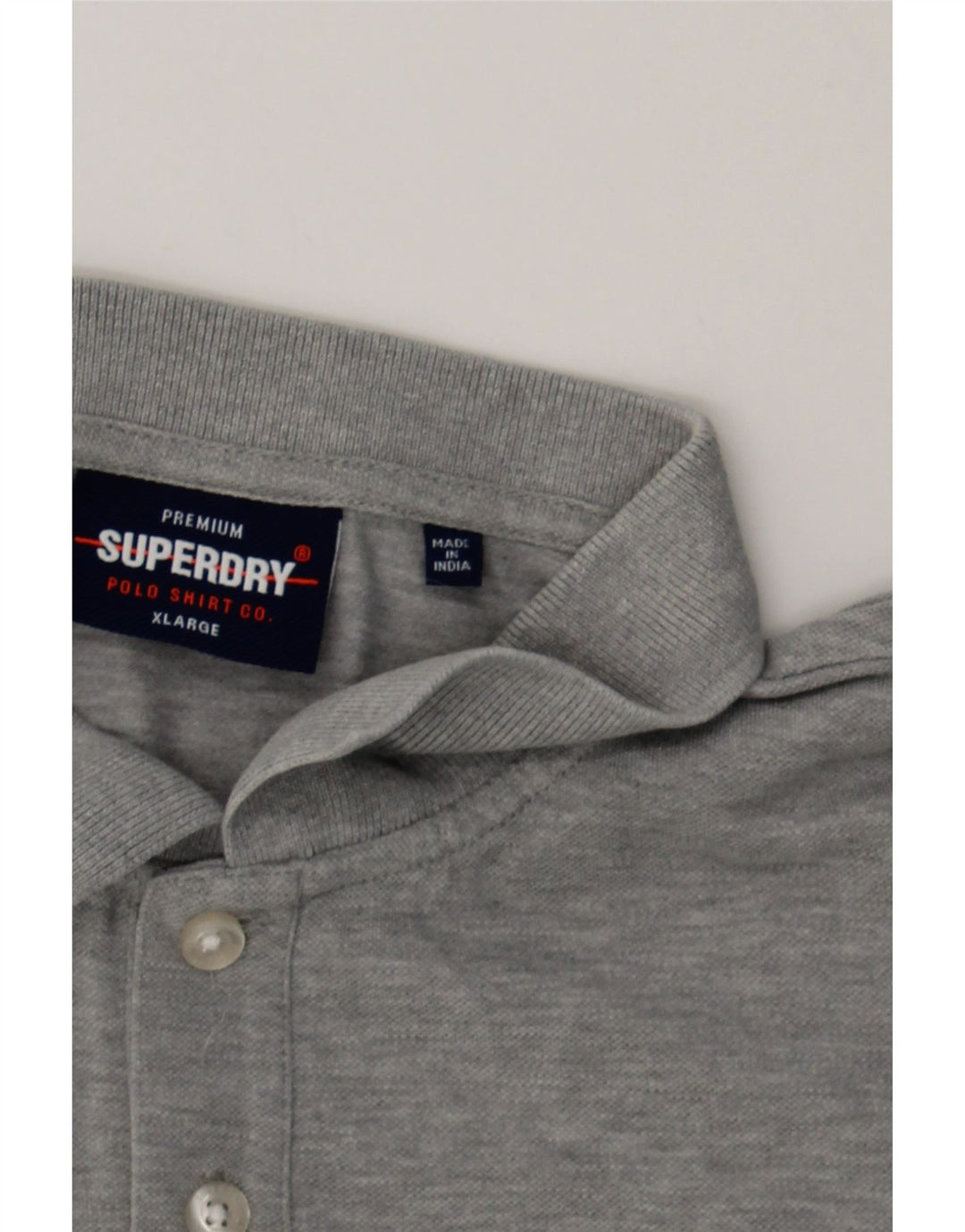 SUPERDRY Mens Polo Shirt XL Grey Cotton Vintage Superdry and Second-Hand Superdry from Messina Hembry 