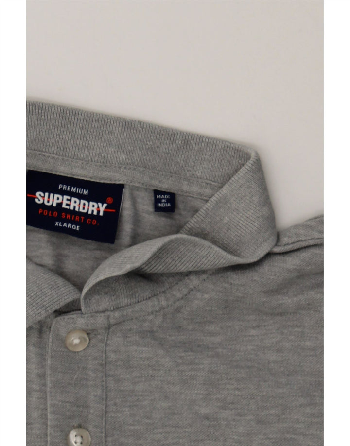 SUPERDRY Mens Polo Shirt XL Grey Cotton Vintage Superdry and Second-Hand Superdry from Messina Hembry 