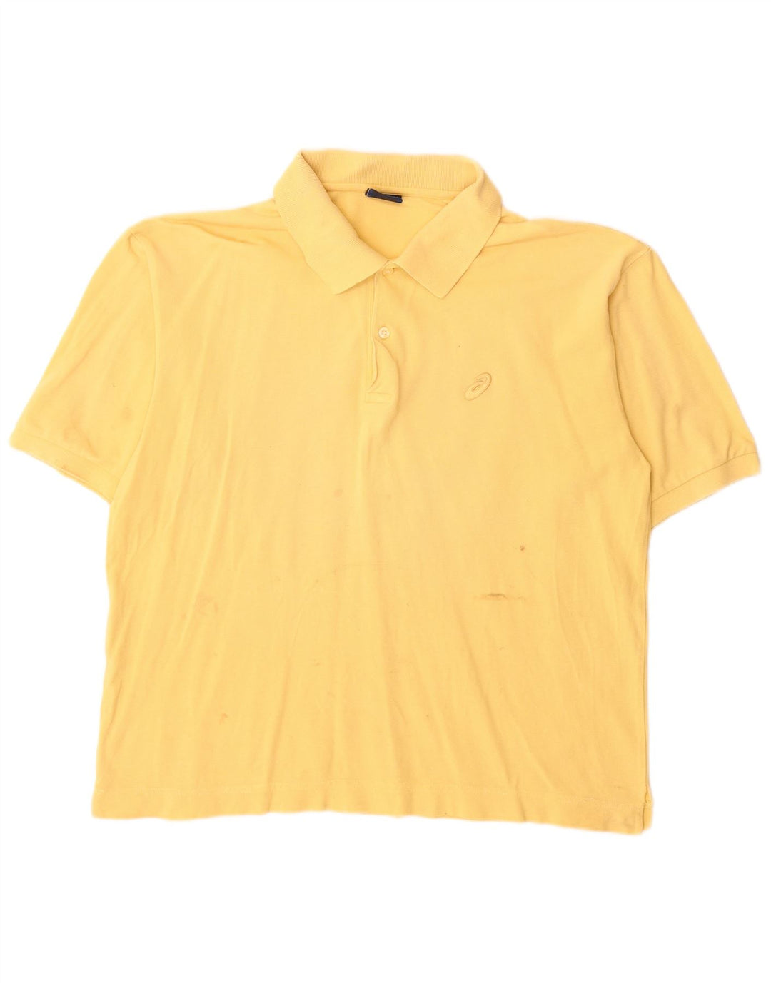 Asics Herren-Poloshirt, groß, gelbe Baumwolle