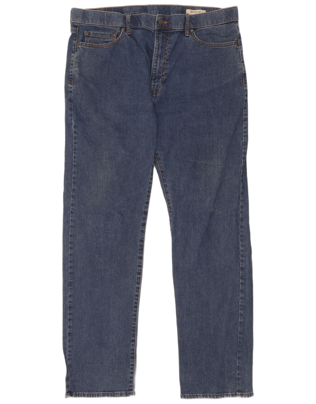 Marks & Spencer Herren Regular Straight Jeans W38 L33 Blau Baumwolle