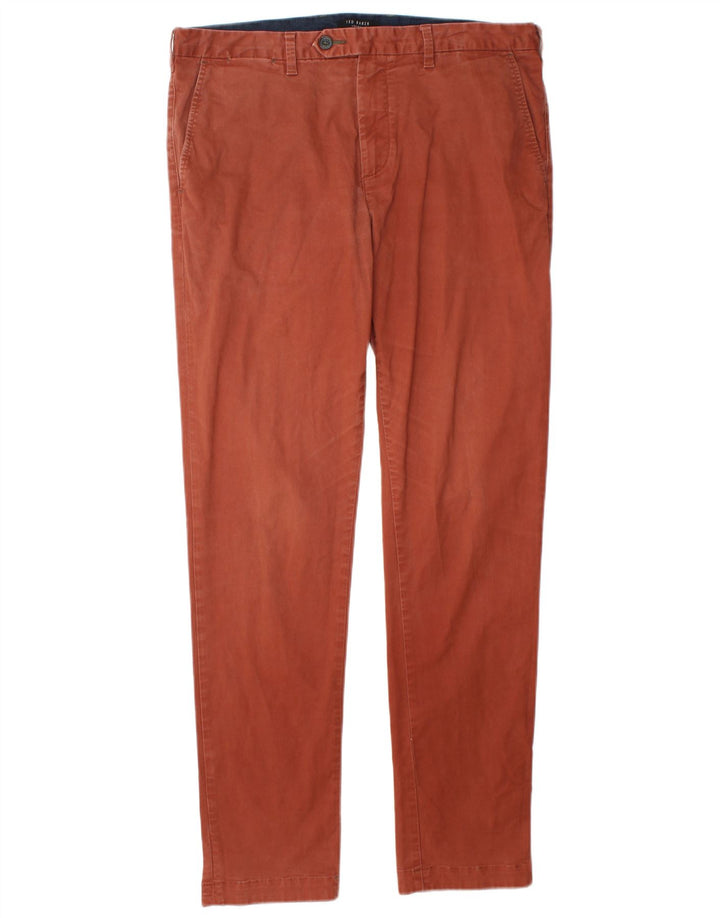 Ted Baker Slim Chino-Hose für Herren, W34, L33, braune Baumwolle