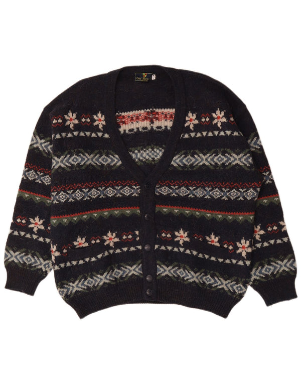 Gio Ferrari Herren-Strickjacke IT 52 Large Navy Blue Fair Isle