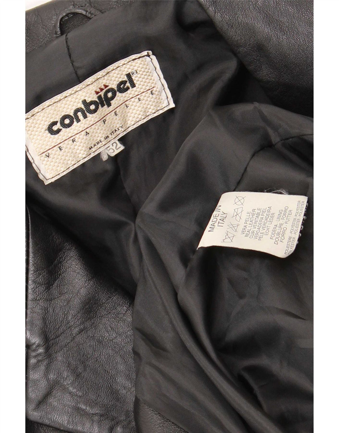 Conbipel Herren Lederjacke IT 52 Large Schwarz