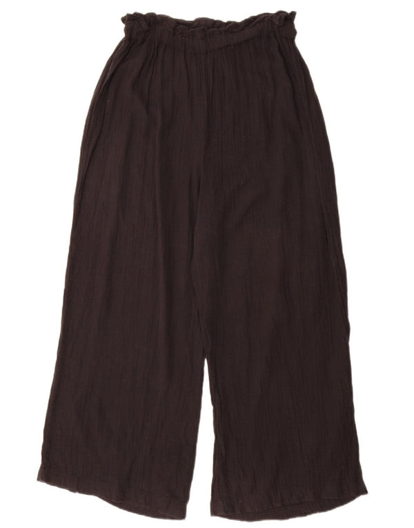 Topshop Damen Petite Freizeithose mit weitem Bein, Größe S, W27, L29, Schwarz, Baumwolle