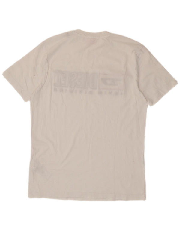 Diesel Herren Grafik-T-Shirt-Oberteil XL aus weißer Baumwolle
