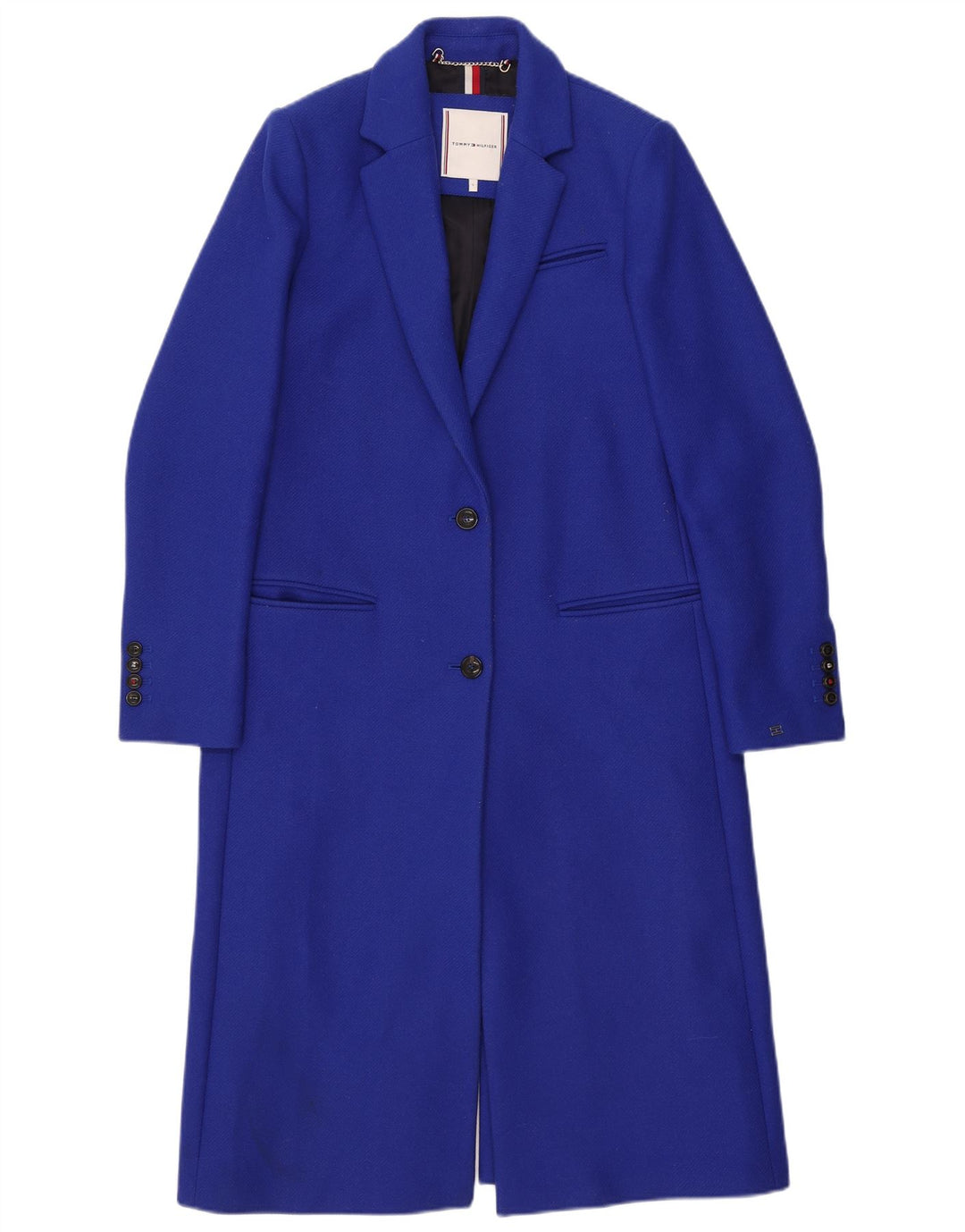 Tommy Hilfiger Damen Mantel UK 10 Small Blaue Wolle