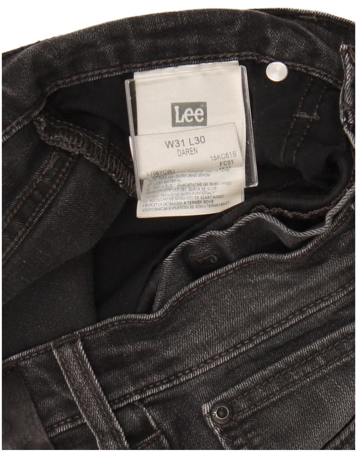 Lee Herren Daren Straight Jeans W31 L30 Graue Baumwolle