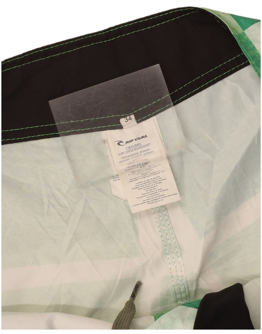 Rip Curl Herren-Badeshorts mit Grafik, groß, grün kariert, Polyester