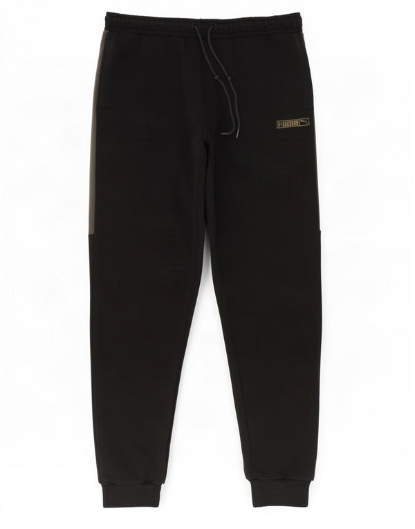 Puma Herren-Trainingshose, Jogginghose, groß, schwarze Farbblock-Baumwolle