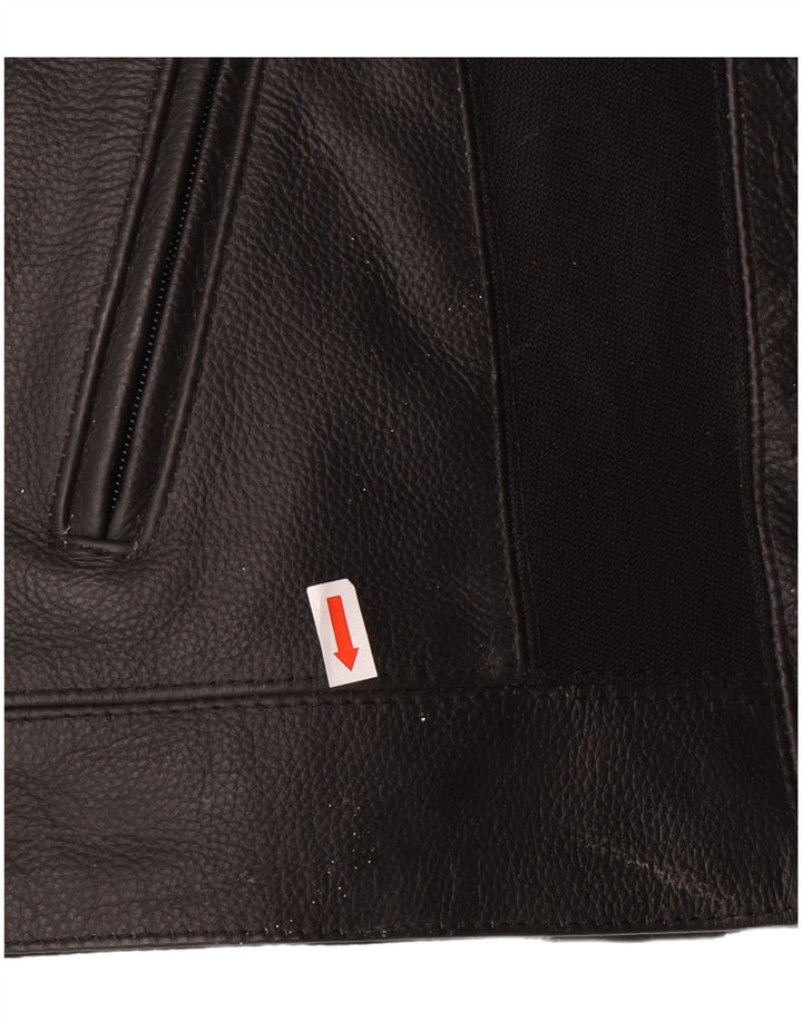 LEWIS Damen Leder Bikerjacke UK 18 XL Schwarzes Leder