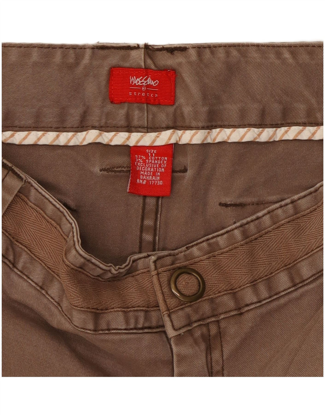 MOSSIMO Damen Bootcut Freizeithose US 11 Large W32 L31 Braune Baumwolle