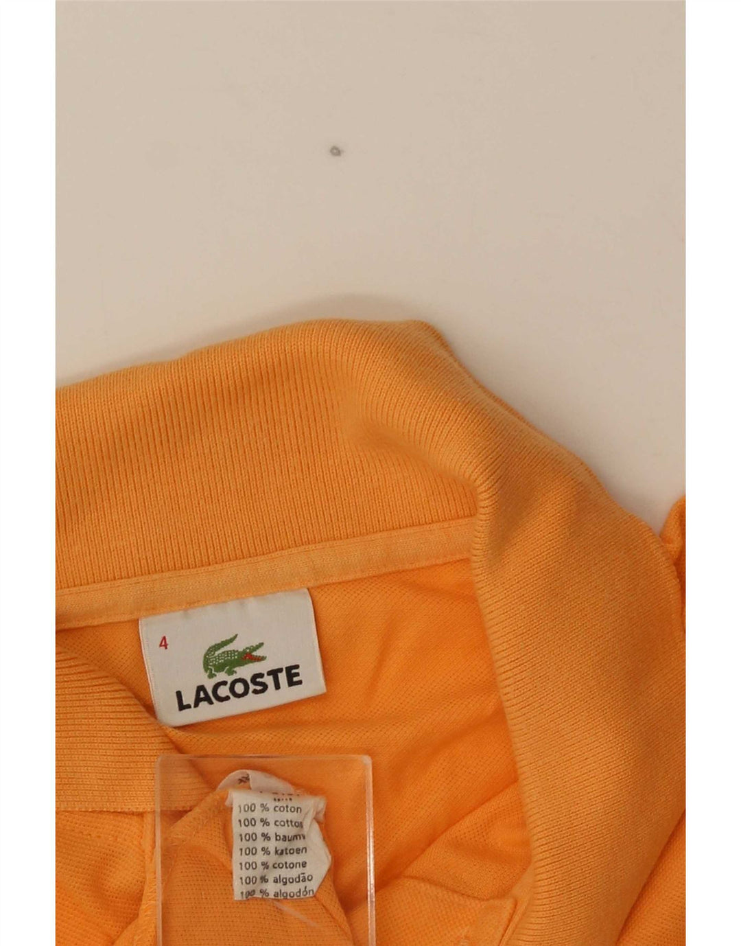 Lacoste Herren-Poloshirt, Größe 4, mittelorange Baumwolle
