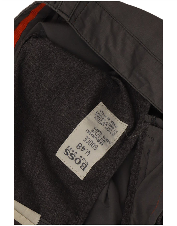HUGO BOSS Mens Straight Cargo Trousers IT 48 Medium W34 L35 Grey Cotton
