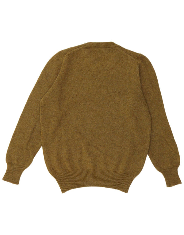 Stefanel Herren-Pullover mit Rundhalsausschnitt, IT 48, kleine Khaki-Schurwolle