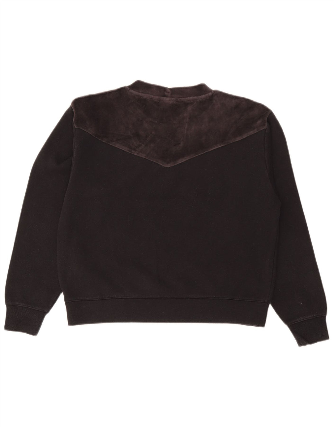 Champion Damen Crop Graphic Sweatshirt Pullover UK 10 Small Schwarz Baumwolle