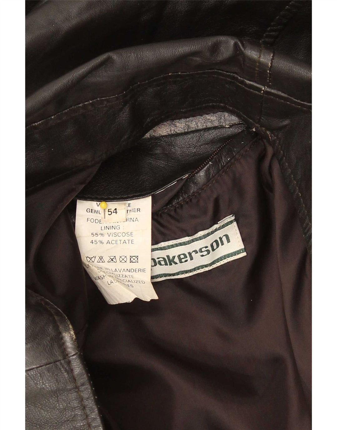 Vintage Herren Lederjacke IT 54 2XL Braun