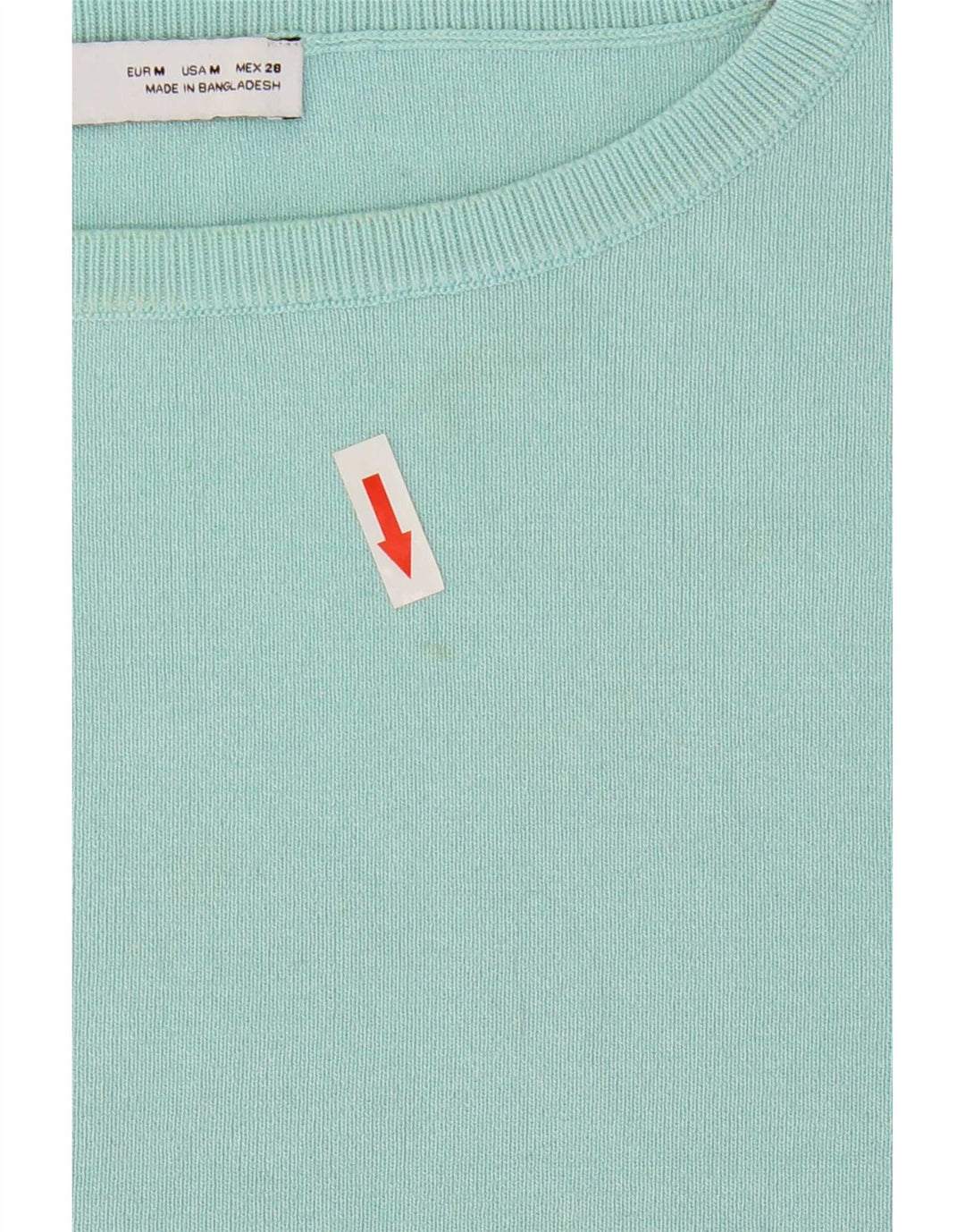 Zara Damen Crop T-Shirt Top UK 12 Medium Türkis Viskose