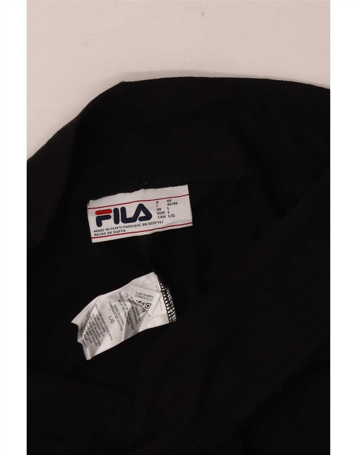 Fila Damen Grafik-Crop-Leggings, groß, aus schwarzer Baumwolle