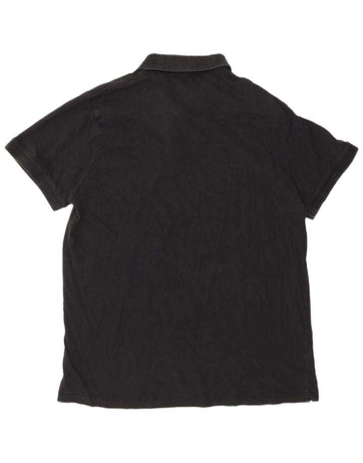 French Connection Herren-Poloshirt XL aus schwarzer Baumwolle