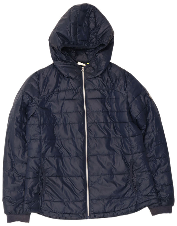 Diadora Wattierte Damenjacke mit Kapuze, UK 20 2XL, Marineblau, Polyester