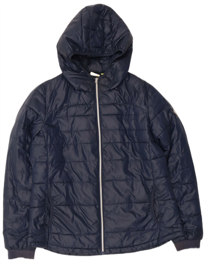 Diadora Wattierte Damenjacke mit Kapuze, UK 20 2XL, Marineblau, Polyester