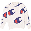 CHAMPION Womens Loose Fit Graphic Sweatshirt Jumper UK 6 XS White | Vintage Champion | Thrift | Second-Hand Champion | Used Clothing | Messina Hembry 