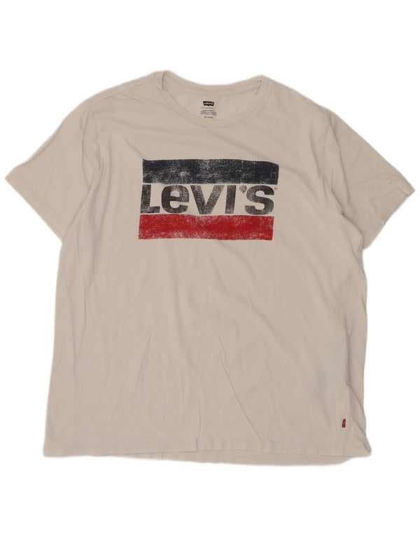 Levi's Herren-T-Shirt mit Grafik, XL, weiße Baumwolle