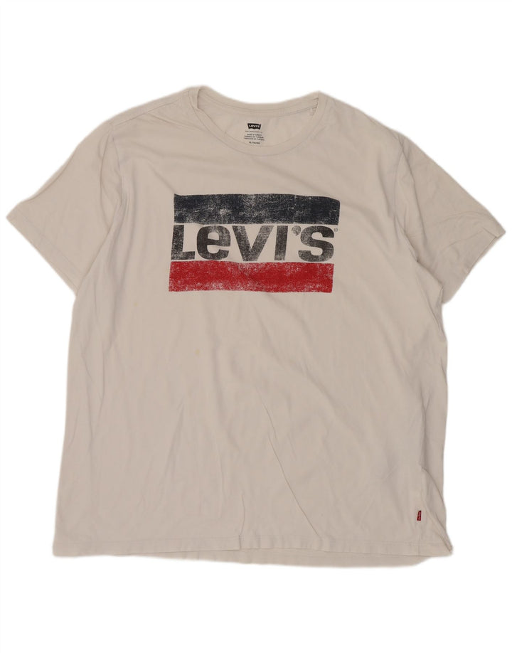 Levi's Herren-T-Shirt mit Grafik, XL, weiße Baumwolle